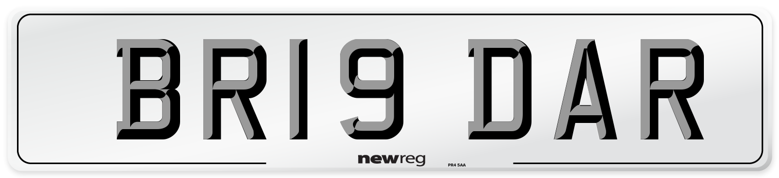 BR19 DAR Number Plate from New Reg